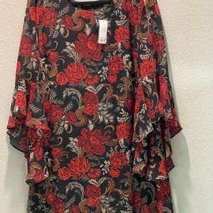 Macy's Floral Dress - Red and Black